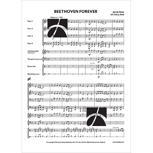 ベートーヴェン・フォーエヴァー（4パート+打楽器）：ヤン・デ・ハーン / エリック・J・ホヴィ [吹奏楽フレキシブル]